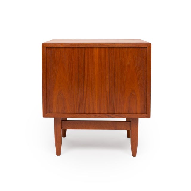Vintage 1960s Danish Mid Century Svend Åge Madsen Teak Tambour Door Nightstands - Pair For Sale - Image 16 of 17