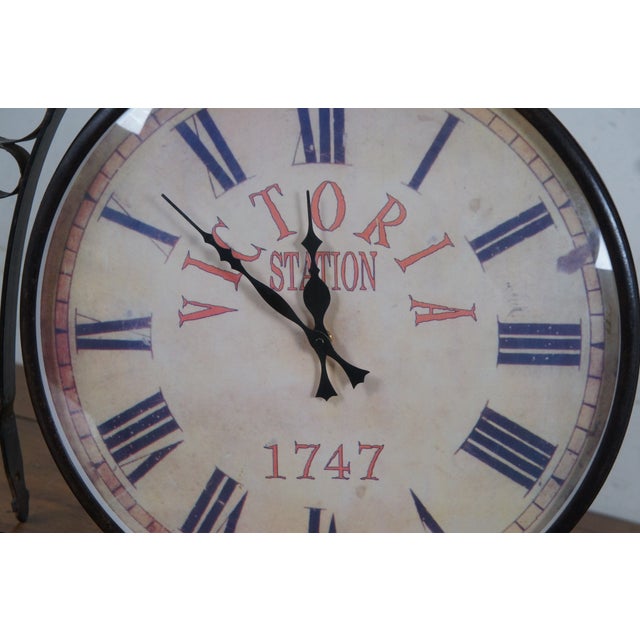 Vintage Victoria Station 1747 Double Sided Brass Wall Mount Railway