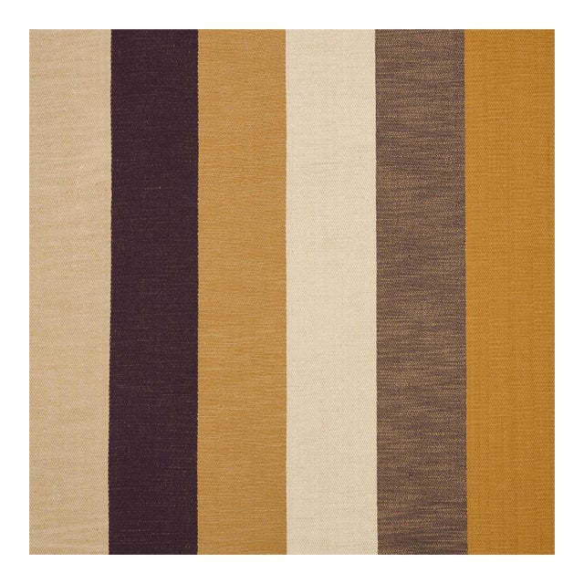 Sample - Schumacher Appino Stripe Fabric In Ochre For Sale