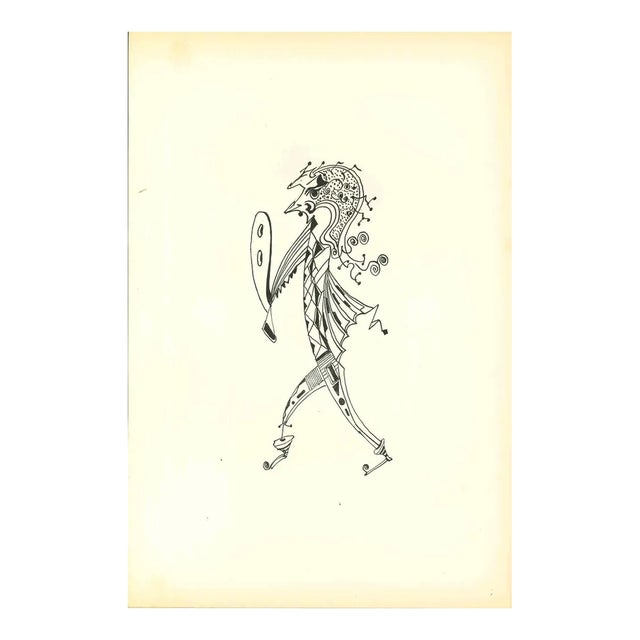 Bruno Capacci, Composition of Diodora, Original Lithograph, 1950s For Sale