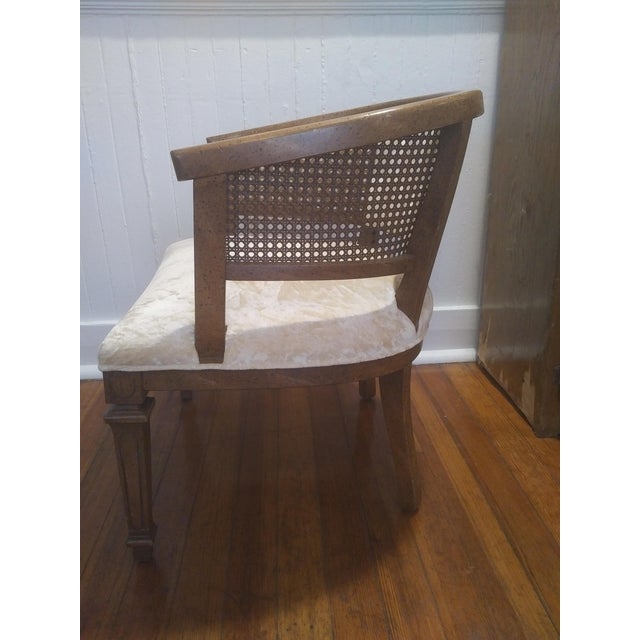 1950s MidCentury Modern White Caned/Cane Barrel Chair Chairish