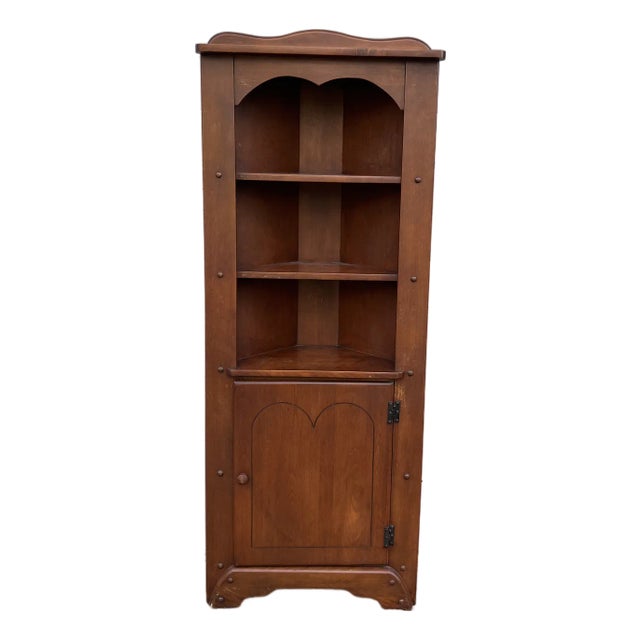 Antique Farmhouse Maple Corner Cabinet With Shelves For Sale