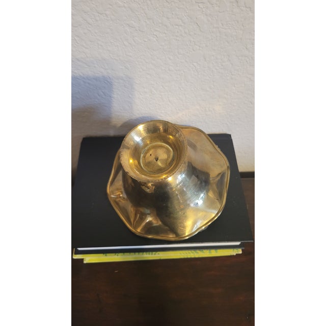 Brass Vintage Small Brass Basket With Swivel Handle For Sale - Image 8 of 10