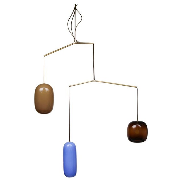 Metal No. 133 Sculptural Light in Handblown Glass and Brass by Milla Vaahtera For Sale - Image 7 of 7