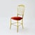Mid century Brass Chiavari Side Chair by Gaetano Descalzi. Italy 1980s fabulous brass side chair and red velvet fabric...
