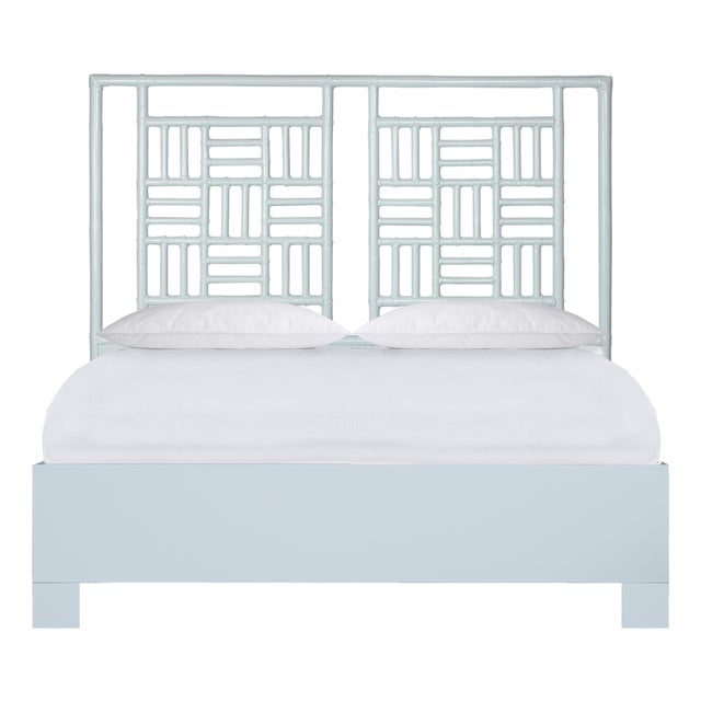 Finn Platform Bed Queen - Light Blue For Sale