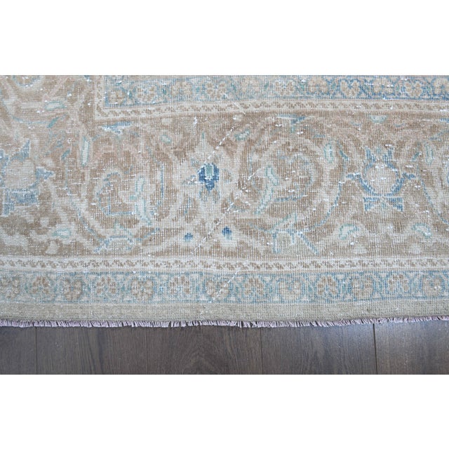 1970s Vintage Persian Handmade Wool Cotton Light Brown Area Rug For Sale - Image 10 of 11
