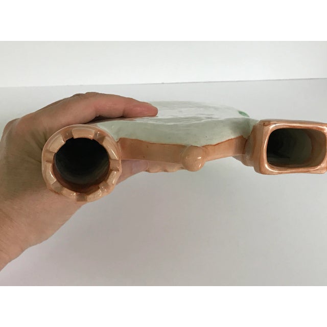 Ceramic Staffordshire Flatback Peach Colored Cottage Castle Pastille Burner 10.25" For Sale - Image 7 of 10