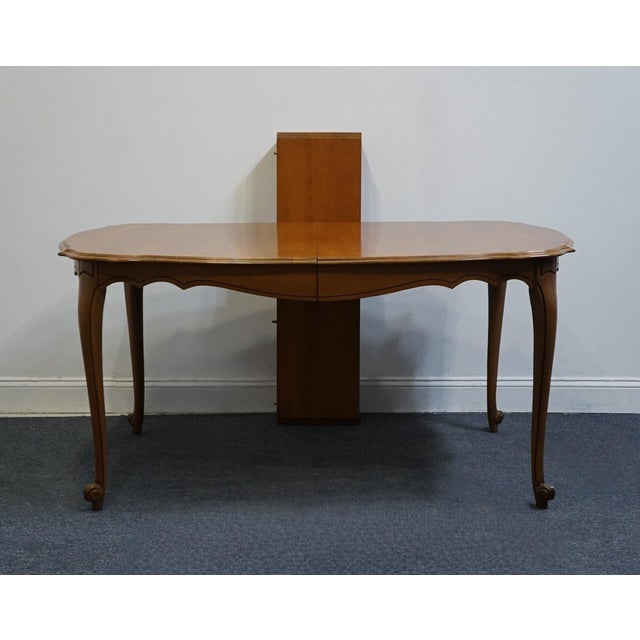 Broyhill Furniture Solid Hard Rock Maple Country French Provincial Dining Table For Sale - Image 9 of 10