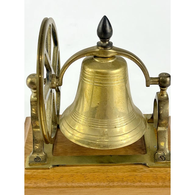 Vintage Solid Brass Desk Nautical Ships Bell For Sale - Image 4 of 9