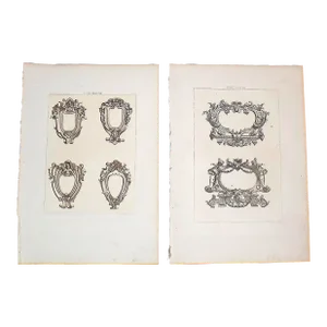 Antique 19th Century French Louis XIII Architectural Imperial Folio Size Lithographs by Crispin De Passe - a Pair