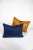2020s Brown Leather + Blue Felt Pillow For Sale - Image 5 of 7
