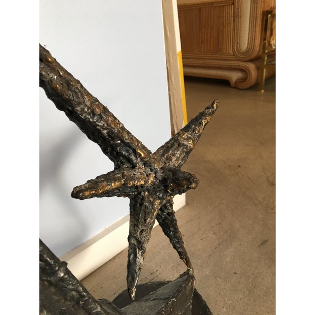 Coffee 1969 Vintage M. Feller Brutalist Iron Signed Sculpture For Sale - Image 8 of 12