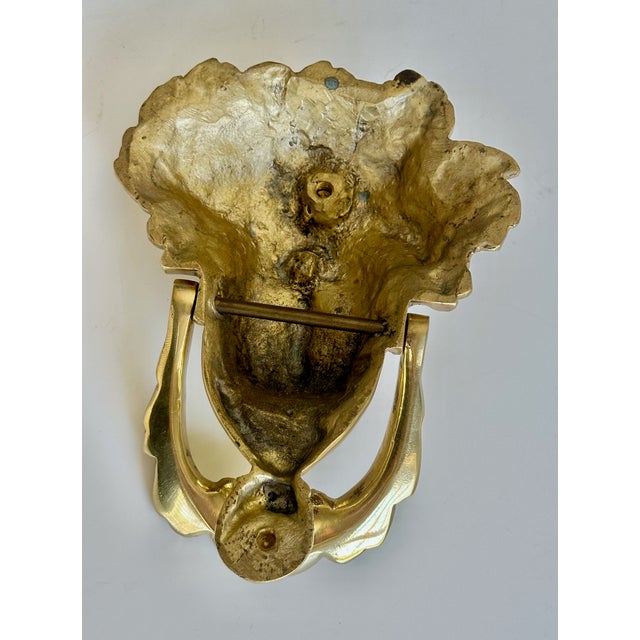 Brass Gilt Brass Goddess Bacchus Athena Door Knocker For Sale - Image 8 of 12