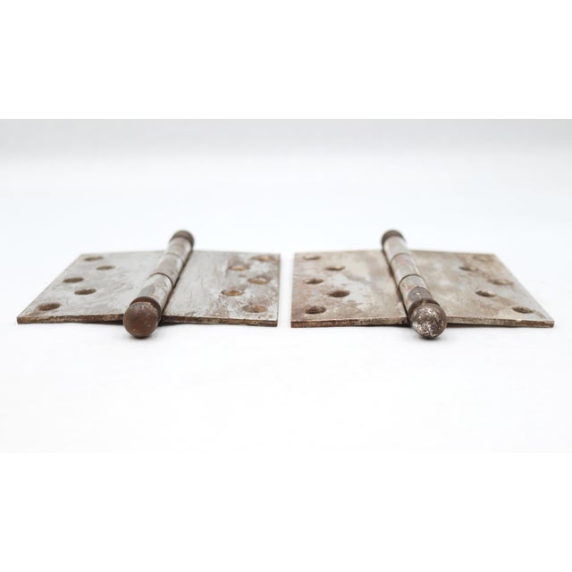 Pair of Vintage 5 X 5 In. Sargent Steel Butt Door Hinges For Sale - Image 4 of 5