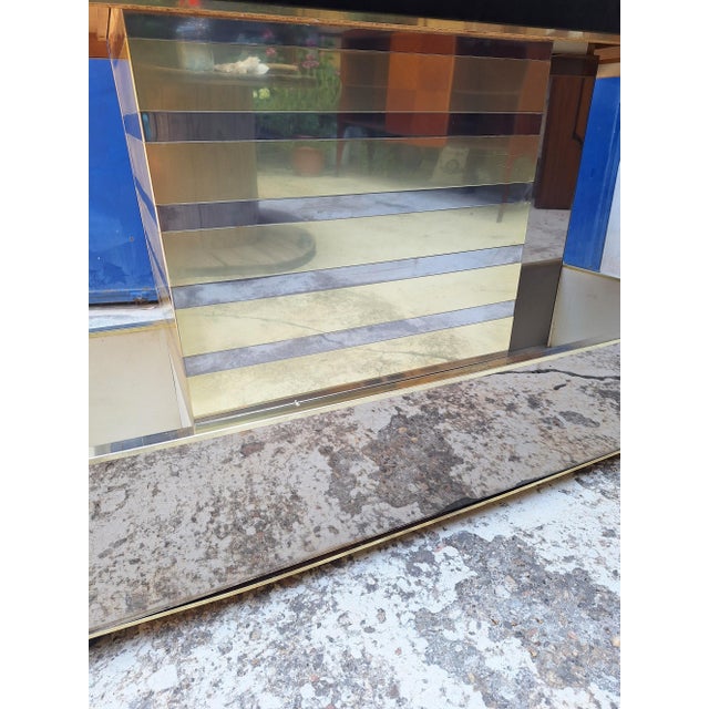 Bar Cabinet in Wood, Brass and Mirrored Glass from Stilglass Donati, Italy, 1970s For Sale - Image 6 of 18