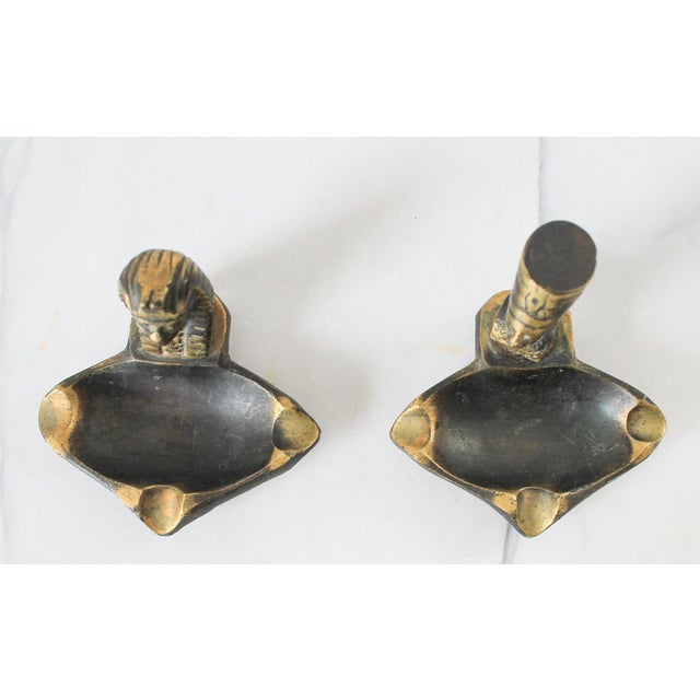 Vintage Cast Brass Egyptian Ashtrays - A Pair For Sale - Image 9 of 10