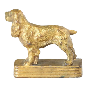 Antique Gilt Setter Dog Desk Ornament
