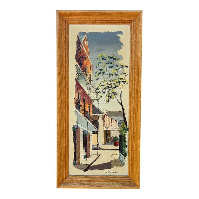 Joseph Kadanec Oil Painting, "French Market Coffee Shop", 1960s For Sale