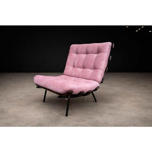 1950s Brazilian Modern Wood Slat & Metal Frame Armchair, Moveis Pallar, 1950s For Sale - Image 5 of 15