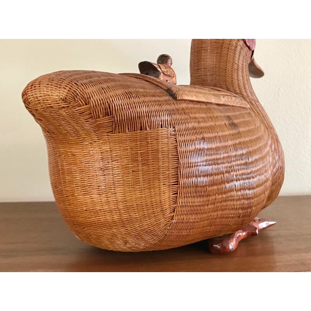 Mid-Century Shanghai Collection Wicker Duck For Sale In Palm Springs - Image 6 of 13