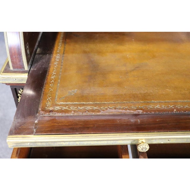 Signed Gervais Durand Cylinder Roll Top French Louis XVI Desk c.1880 For Sale In Philadelphia - Image 6 of 12