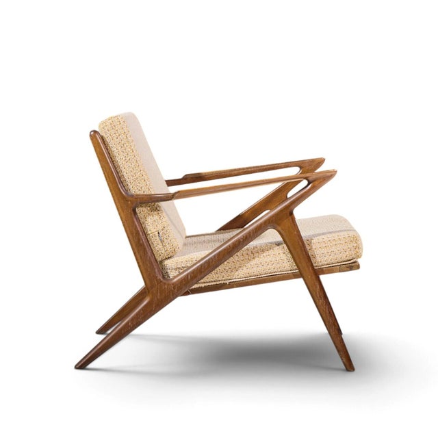 Poul Jensen for Selig Mid Century Walnut Z Lounge Chairs - Pair For Sale - Image 11 of 12