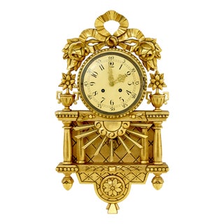 20th Century Rococo Revival Gilt Wall Clock from Westerstrand, 1950s For Sale