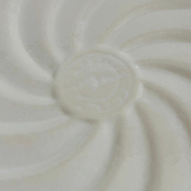 Large California Pottery Turquoise and Cream Circular Tray For Sale - Image 9 of 9