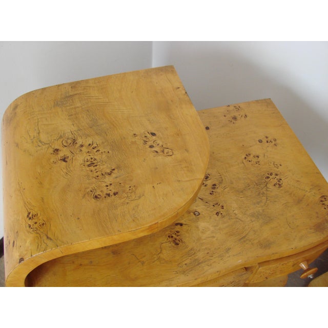 Brown Vintage Art Deco Bedside Tables, 1940s, Set of 2 For Sale - Image 8 of 12