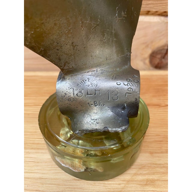 Nautical Vintage Bronze Boat Propeller Nautical Presentation Sculpture For Sale - Image 3 of 9