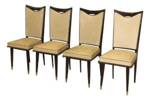 1950's French Art Deco Style Dining Chairs Set of 4