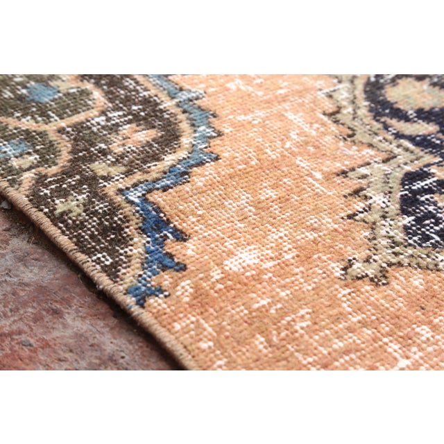 Textile 1960s Vintage Turkish Hand-Knotted Hallway Runner - 3′ × 11′2″ For Sale - Image 7 of 12