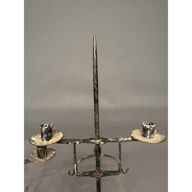 Pair of French Wrought Iron Candelabras, Circa 1850 For Sale - Image 10 of 13