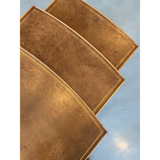 1950's American Leather Nesting Tables (3) For Sale - Image 10 of 10
