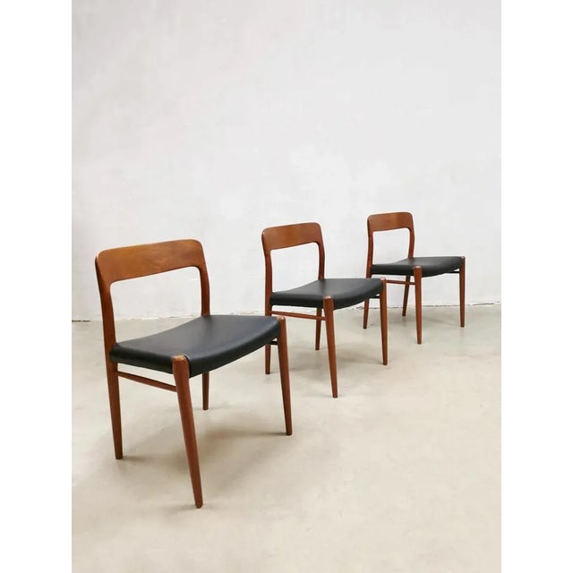 1960s Mid-Century Dining Chairs by Niels O. Møller for J.L. Møller Møbelfabrik, Set of 3 For Sale - Image 5 of 5
