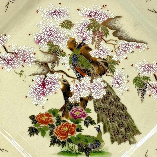 Japanese Late 20th Century Japanese Cherry Blossom and Peacock Porcelain Plates - Set of 4 For Sale - Image 3 of 5