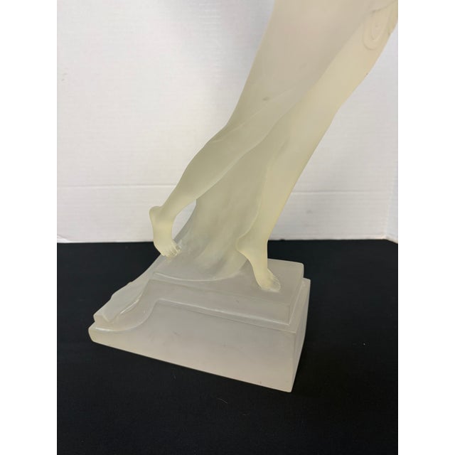 Art Deco Tall Frosted Lucite Figurine Dancing For Sale - Image 3 of 9