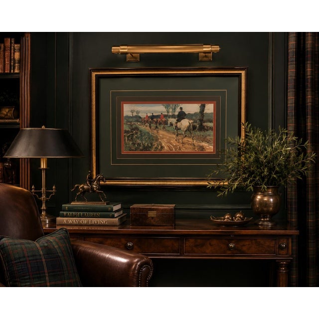 Ralph Lauren Home Ralph Lauren Inspired Antique Equestrian Hunting Art Munnings Lithograph For Sale - Image 4 of 7
