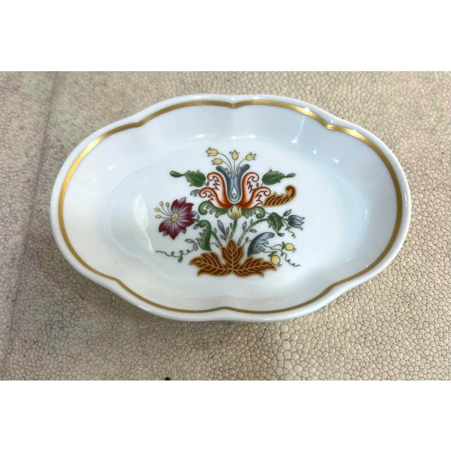 Vintage Richard Ginori Floral Gold Trimmed Catchall For Sale In Miami - Image 6 of 8