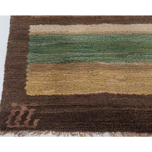 Doris Leslie Blau Vintage Scandinavian Geometric Light Beige Carpet Pile For Sale - Image 9 of 9