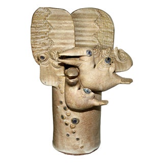 Sculptural Vase with Birds by Pierre Koppe, 1978 For Sale