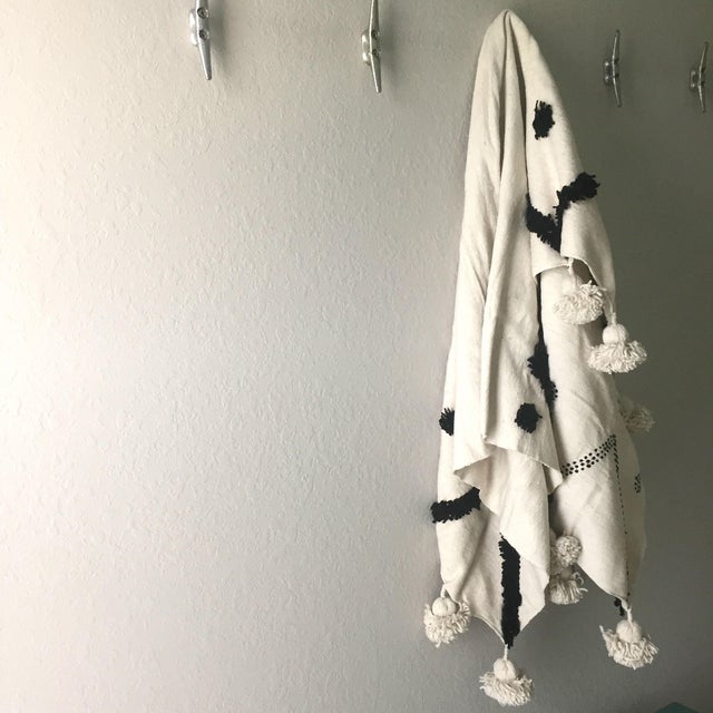 Moroccan Majid Pompom Throw For Sale - Image 3 of 5