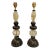 Pair of Modern Murano Glass Black and Gold Lamps For Sale