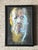 Vintage Abstract Portrait Oil Pastel Painting For Sale In West Palm - Image 6 of 14