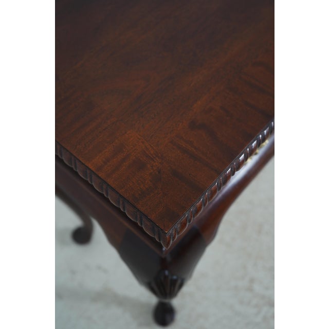 Century Queen Anne Mahogany Banded Two Drawer Console Table For Sale - Image 10 of 17