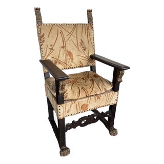 17th or 18th Century Renaissance Throne Arm Chair For Sale