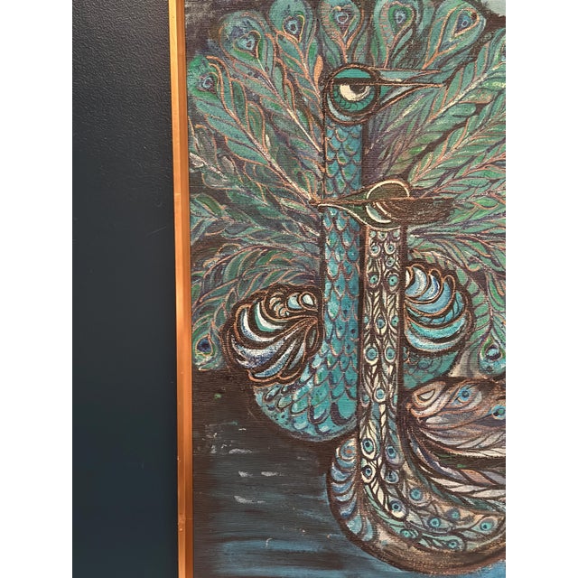 Covey/Givell, Peacocks, 1974, Oil on Canvas, Framed For Sale - Image 12 of 18