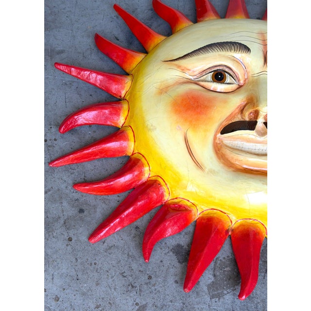 Late 20th Century Monumental Signed Sergio Bustamante "Un Hombre con Bigote" Smiling Sun Sculpture For Sale - Image 5 of 18