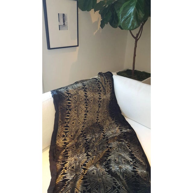 Modern Sandglasses Silk Velvet Throw For Sale - Image 3 of 4
